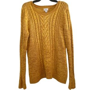 Old Navy Cable knit Crewneck Pullover Sweater Women’s Size XL Extra Large Yellow